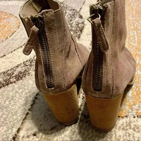 Boho Cow Suede Tan Taupe Booties - Picture 10 of 10